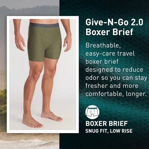 Miniatura 2 de ExOfficio Calzoncillos tipo bóxer Give-n-go 2.0 para hombre, ropa interior fresca y cómoda, paquete de 2