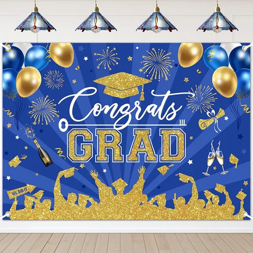 Avezano Fondo de graduación Congrats Grad, decoraciones de fiesta de graduación de clase de 2026, fondo de sesión de fotos, felicitaciones,