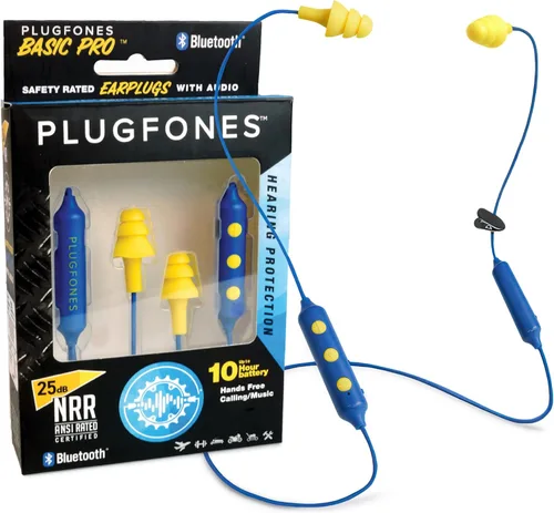 Miniatura 9 de Plugfones Basic Pro - Auriculares Bluetooth con Tapones de Espuma para los Oídos - Protección Auditiva NRR de 27 dB - Auriculares Inalámbricos