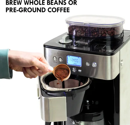 Miniatura 8 de Kenmore Elite Cafetera de Moler y Preparar – Molinillo integrado, máquina automática de café por goteo, cafetera programable de 12 tazas, molinillo