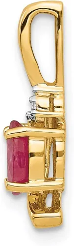 Miniatura 2 de Colgante de diamante y rubí de 14 quilates 0.669in 0.236in estilo XBS424