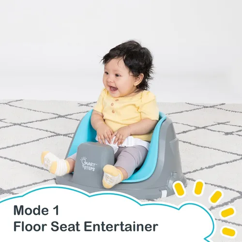 Miniatura 2 de Smart Steps® Explore N’ Play 5 en 1 de asiento de actividad a elevador, Azul Safari Divertido
