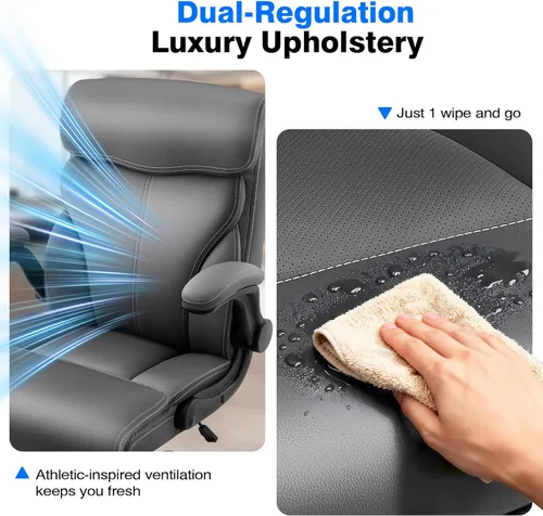 Miniatura 7 de AreShark Silla de oficina – Silla ejecutiva de escritorio cómoda transpirable con respaldo alto y soporte lumbar, silla ergonómica de cuero rodante