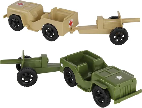 Miniatura 11 de TimMee Combat Patrol Willys & Artillery - Juego negro de 4 piezas fabricado en Estados Unidos