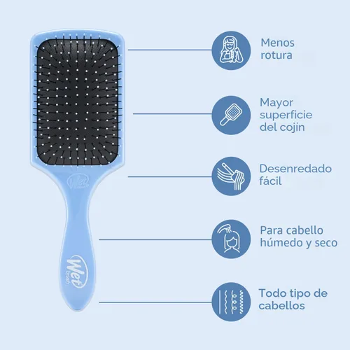 Miniatura 4 de Wet Brush Cepillo Paddle Desenredante para el Cabello, Sky, Cerdas IntelliFlex Ultra-Suaves con Diseño AquaVent, Excelente para Aplicación de Cielo