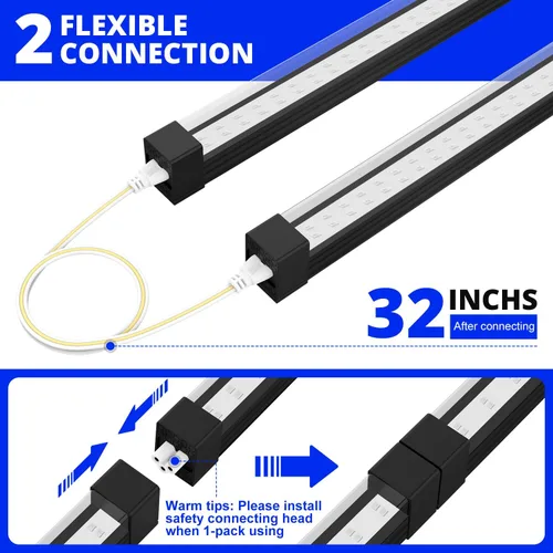 Miniatura 4 de 395NM Barra de luz negra de 18 W, tira de luz negra UV para fiesta brillante, luces LED negras enlazables con interruptor de encendido/apagado