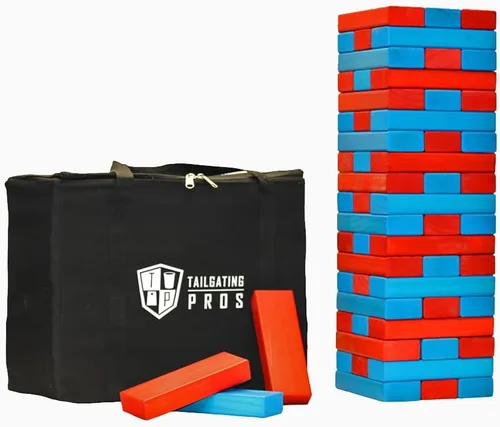 Miniatura 23 de Tailgating Pros Maderas Gigantes Premium que se Derrumban con Estuche de Transporte – ¡Elige los Colores de tu Equipo! Juego Gigante para Patio al