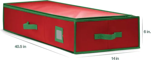 Miniatura 5 de Organizador de papel de regalo de alta calidad, soporte para papel de regalo con bolsillos adicionales para decoraciones navideñas, asas reforzadas