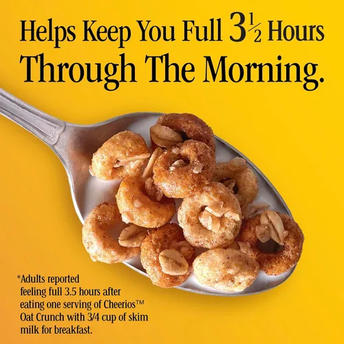 Miniatura 5 de Cheerios Oat Crunch Cinnamon Cereal de Desayuno, Hecho con Grano Entero, Tamaño Grande, 18.2 oz