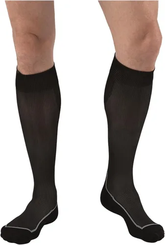 JOBST Calcetines deportivos de compresión hasta la rodilla, 20-30 mmHg, negro/negro frío, talla S