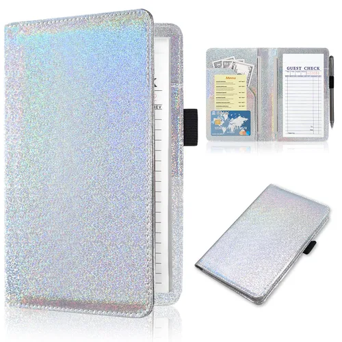 Miniatura 26 de ACdream - Libretas de servicio para camarera, libreta de anotación de comensales, lindo organizador de piel y cartera para dinero, para presentar AB