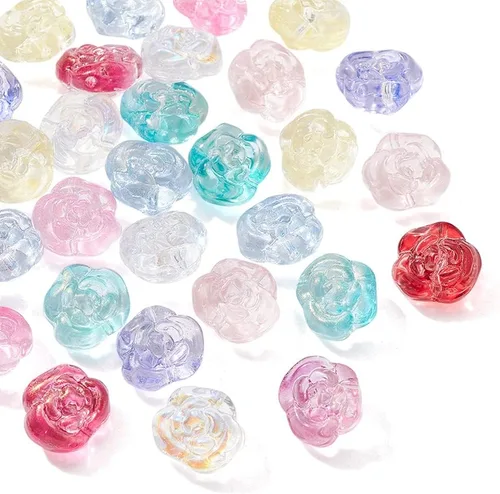 Miniatura 21 de LiQunSweet 100 cuentas de cristal checo transparentes de 10 colores, cuentas sueltas de hoja de trébol para hacer joyas y manualidades, 0.295 x