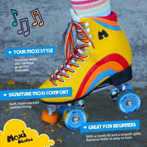 Miniatura 4 de Moxi Rainbow Rider - Patines de ruedas para mujer, hermosos, duraderos, de apoyo con forro acolchado, una placa resistente y ruedas suaves
