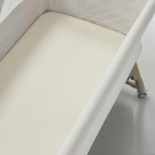 Miniatura 5 de American Baby Company Sábana bajera ajustable para cuna/moisés 100% algodón natural de 36" x 18" - Sábana suave, transpirable e hipoalergénica, Crema
