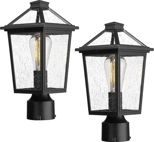 Miniatura 13 de zeyu ZX58B-SW BK - Aplique de pared exterior negro de 14 pulgadas, accesorios de pared para garaje de casa, aluminio fundido a presión con vidrio