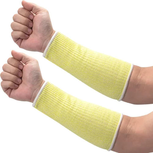Miniatura 9 de ANCIRS Mangas resistentes a cortes para protección de brazos, mangas de jardinería, mangas de seguridad para mordeduras de perro Blanco