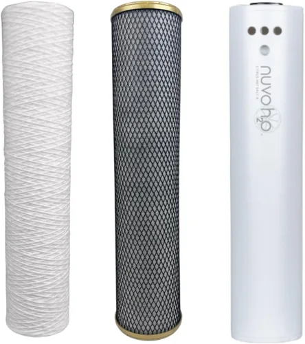 Miniatura 12 de NuvoH2O Cartucho de repuesto para sistema de trío para todo el hogar, avanzado sistema de filtro de agua de 3 etapas con filtro de cítricos sin sal