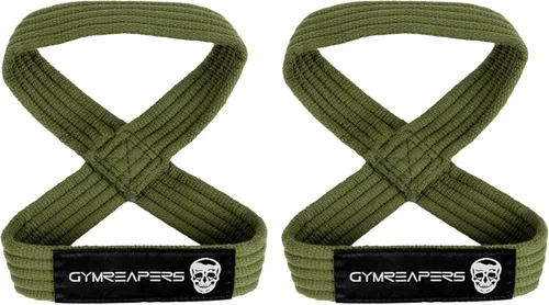 Gymreapers Correas de Levantamiento Figura 8 para Peso Muerto, Powerlifting, Strongman y Entrenamiento Cruzado, Correas de Muñeca Fuertes para Verde