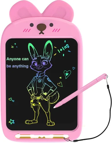 Tableta de escritura LCD de 10 pulgadas, juguete de tablero de garabatos borrable, lindo bloc de dibujo de conejo para niños de 2 a 6 años, regalo