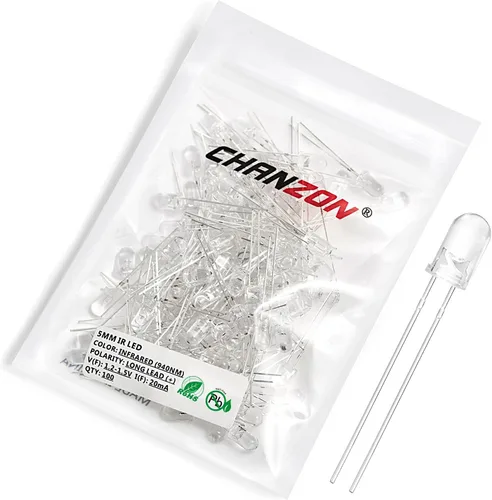 Miniatura 8 de CHANZON 100 unids 0.118 in Rayo infrarrojo IR 850nm emisor LED diodo luces (transparente transparente lente redonda DC 1.4V-1.6V 20mA) iluminación