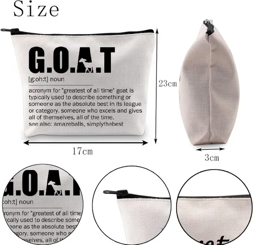 Miniatura 2 de POFULL Regalos para personas especiales, regalo inspirador para cabras, Bolsa de cosméticos G.O.A.T