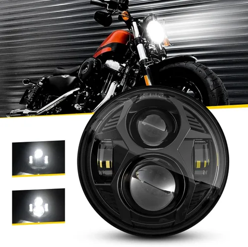 Miniatura 2 de LX-LIGHT Faro LED para motocicletas de 51 W, 5-3/4, 5.75 pulgadas, compatible con Iron 883 Dyna Street Bob Super Wide Glide Low Rider Night Rod