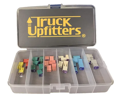 Truck Upfitters Kit de fusibles de cartucho en forma de caja mini compatible con MCASE automotriz de 34 piezas para automóviles, camiones y SUV