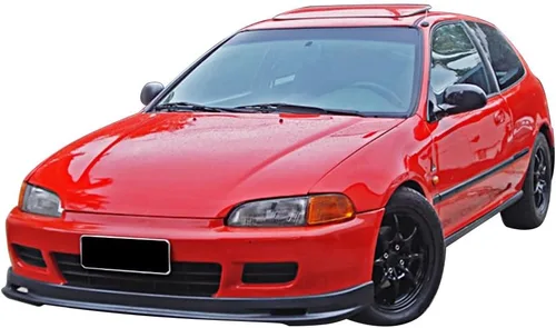 Miniatura 2 de IKON MOTORSPORTS, Borde de parachoques delantero compatible con Honda Civic Hatchback y Coupe 1992-1995 de 2 puertas, negro sin pintar estilo Mugen