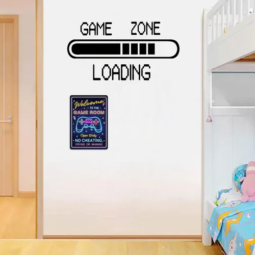 Miniatura 7 de Letrero de bienvenida a la sala de juegos, regalos geniales de decoración de juegos para niños y adolescentes, accesorios y decoración perfectos