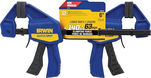 Miniatura 3 de IRWIN QUICK-GRIP Abrazadera de barra, con una mano, mini, 6 pulgadas (2), 12 pulgadas (2), paquete de 4 (1964748) azul, amarillo