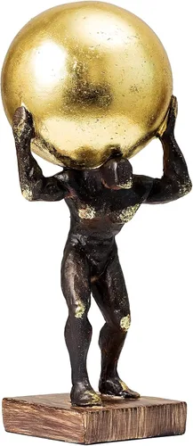 Miniatura 8 de Lukitas Atlas Sosteniendo el Mundo Estatua y Escultura, Figurina de Luchador Decoración, Escultura Levantando una Bola, Ornamento Creativo