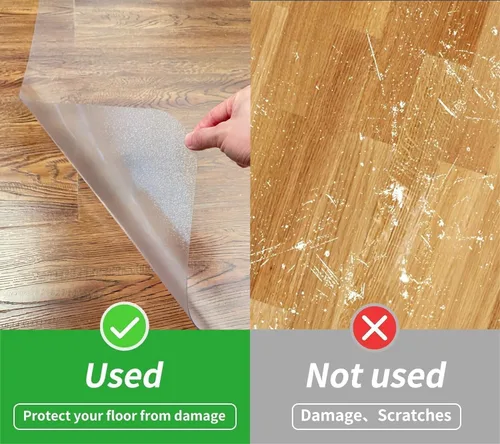 Miniatura 3 de Alfombrilla para silla de oficina para suelos duros - 45''×53'', protector de suelo transparente de PVC resistente para madera/azulejos