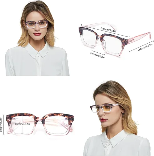 Miniatura 7 de Gafas de lectura progresivas multienfoque para mujer, estilo Oprah, luz azul, lentes para lectura de computadora 4 mezcla
