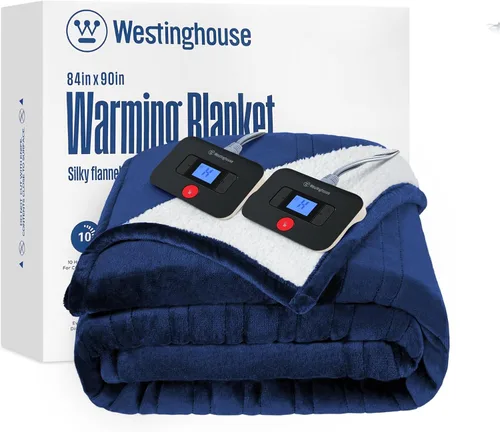 Miniatura 34 de Manta eléctrica con calefacción Westinghouse, manta eléctrica con 6 niveles de calefacción y configuración de tiempo de 2-10 horas, manta eléctrica