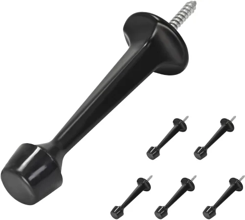 Miniatura 10 de HOMOTEK Paquete de 20 topes de puerta rígidos sólidos resistentes con punta de goma suave, tope de puerta fundido de zinc para proteger la pared