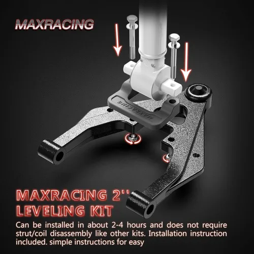 Miniatura 5 de Maxracing Kit de nivelación frontal de 2 pulgadas compatible con Chevy Avalanche Silverado Suburban 1500 Tahoe Sierra Yukon XL1500 2007-2026