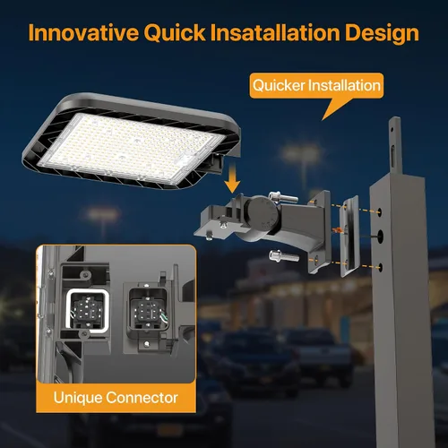 Miniatura 3 de Luces de Estacionamiento 240W 36000LM Montaje de Brazo Ajustable Luces de Caja de Zapatos para Exteriores con Fotocélula de Anochecer a Amanecer