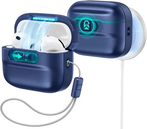 Miniatura 26 de ESR Funda para AirPods Pro (2023/2022/2019, 2ª/1ª generación), compatible con Airpods Pro 2 (cable USB-C/Lightning), listo para MagSafe, bloqueo