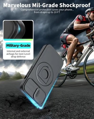 Miniatura 6 de Funda magnética para iPhone 11 Pro compatible con carga inalámbrica MagSafe, con 2 protectores de pantalla, anillo kickstand de 360° integrado +