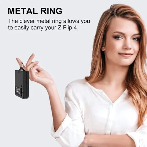 Miniatura 4 de Para Samsung Galaxy Z Flip 4 Funda Con Anillo Cubierta Protectora A Prueba De Golpes Flip Z 4 Funda Del Teléfono Para Galaxy Z Flip 4 5G 2022 - Negro