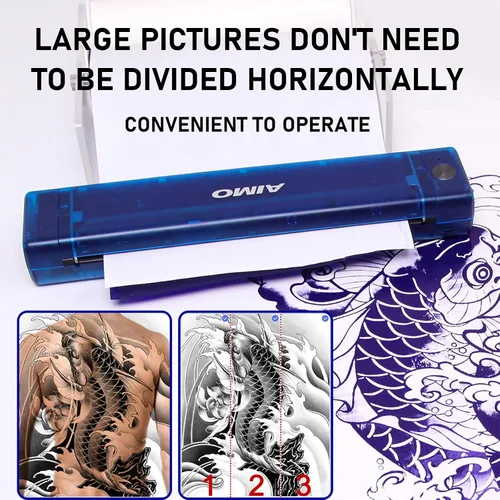 Miniatura 8 de Aimo T08F - Impresora inalámbrica de plantillas de tatuajes y 20 hojas de papel de transferencia para plantillas de tatuajes