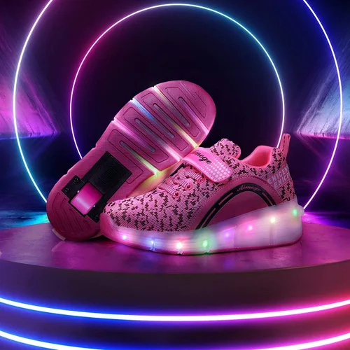 Miniatura 4 de SDSPEED - Zapatos deportivos de patinaje para niños con ruedas individuales de LED