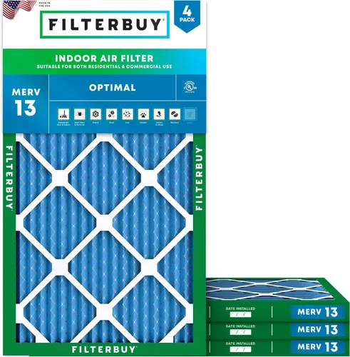 Miniatura 17 de Filterbuy Filtro de aire MERV 13 de 8 x 14 x 1 pulgadas, protección óptima contra el humo y la alergia (paquete de 4), filtros electrostáticos