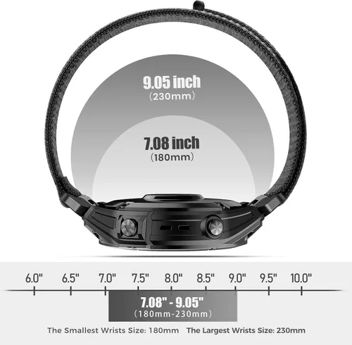 Miniatura 7 de Correa de reloj de nailon de secado rápido de 0.787 in 0.866 in para Garmin Fenix 8 1.693 in 1.850 in 2.008 in /Fenix E/Fenix 7/Fenix 6/Fenix 5/Epix