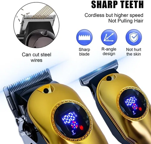 Miniatura 2 de Cortapelos profesionales para hombres, juego de cortapelos inalámbricos y recortadora de pelo, cortapelos de peluquería para cortar cabello
