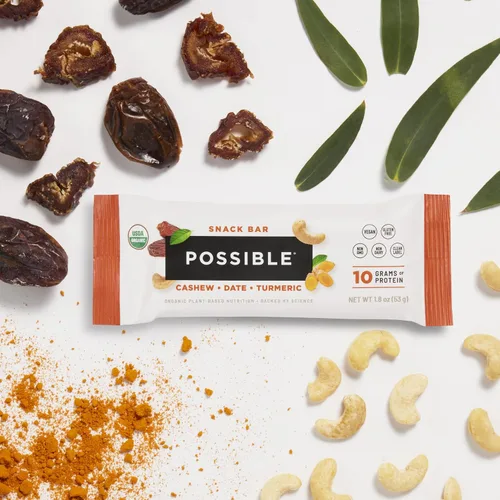 Miniatura 5 de POSSIBLE Snack Bar - Snack de comida integral para apoyar un estilo de vida saludable y activo, 0.35 onzas de proteína orgánica a base de plantas