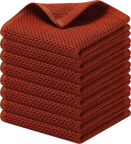 Miniatura 151 de Kitinjoy - Paños de cocina de 100 % algodón, tela de tejido gofrado, paño de limpieza ultrasuave, absorbente y de secado rápido. Gris Oscuro