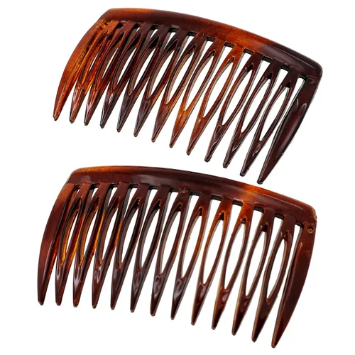 Miniatura 14 de Camila Paris CP3109 - Peine lateral francés para el cabello, pequeño, curvado, beige, con torsión francesa, decorativo, pinzas de sujeción fuerte