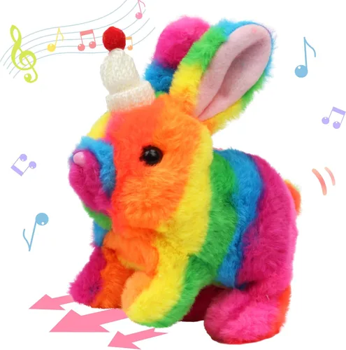 Miniatura 10 de Hopearl - Juguete de peluche electrónico interactivo de unicornio con sonidos y movimientos, camina y tiene un cuerno luminoso; regalo para niños