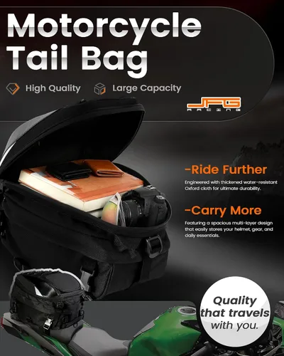 Miniatura 2 de Bolsa de asiento para motocicleta, doble uso, impermeable, bolsa de almacenamiento, bolsa para guardar el casco